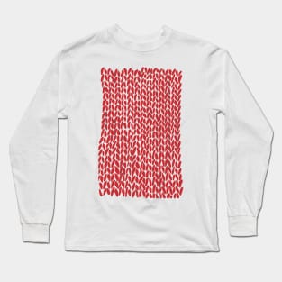 Hand Knit Red Long Sleeve T-Shirt